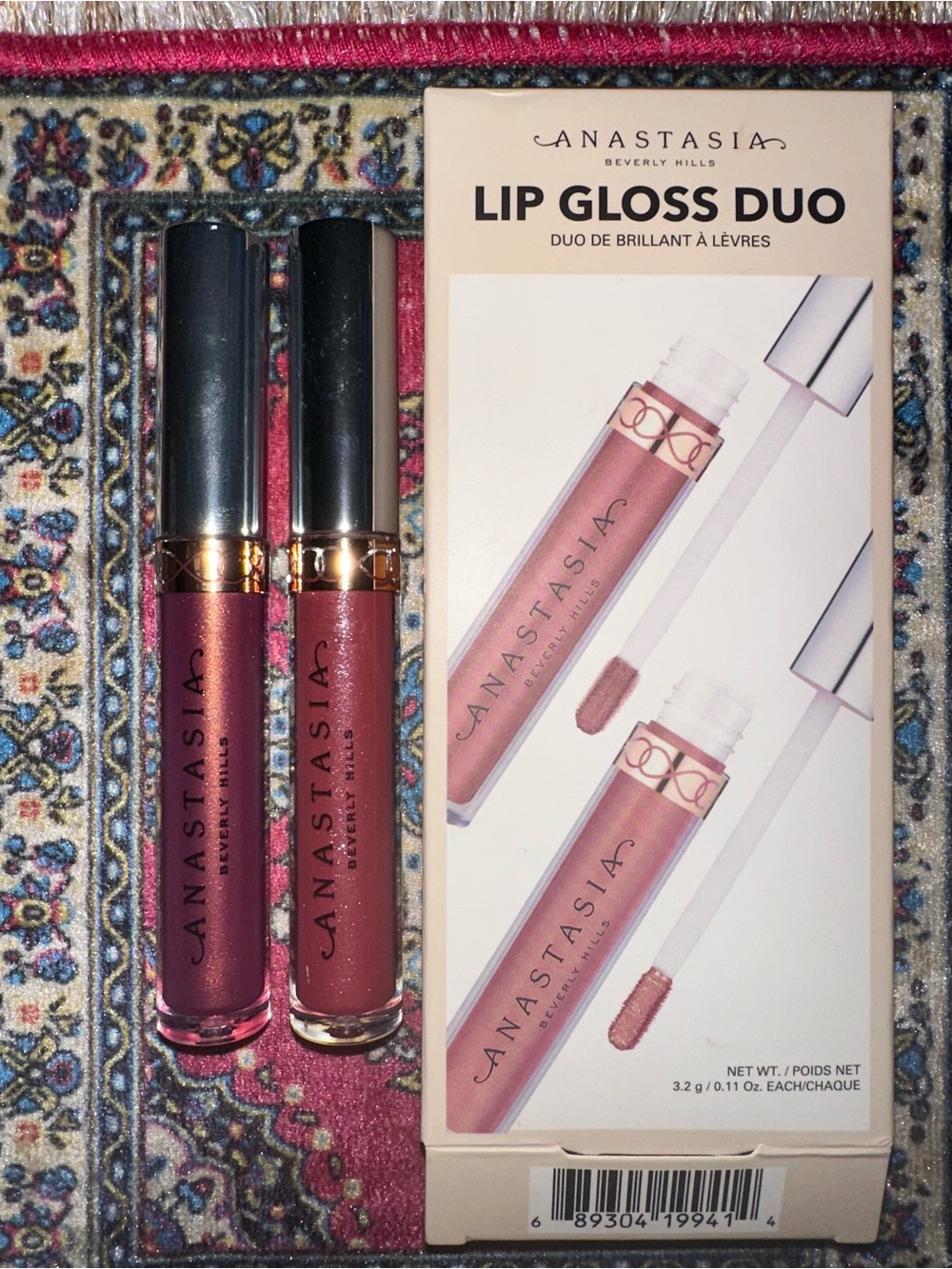 Anastasia Beverly Hills Lip Gloss Duo — Metallic Rose & St Tropez BNIB